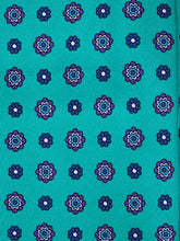 SAMANTHA Green Printed Silk 3 Fold Tie